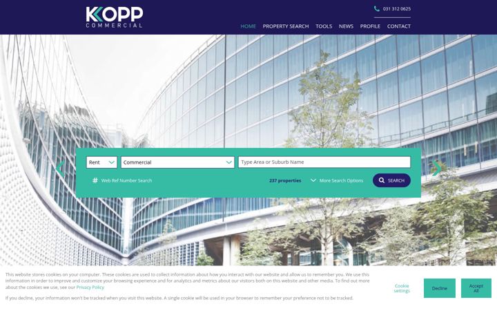Screenshot of koppcommercial.co.za