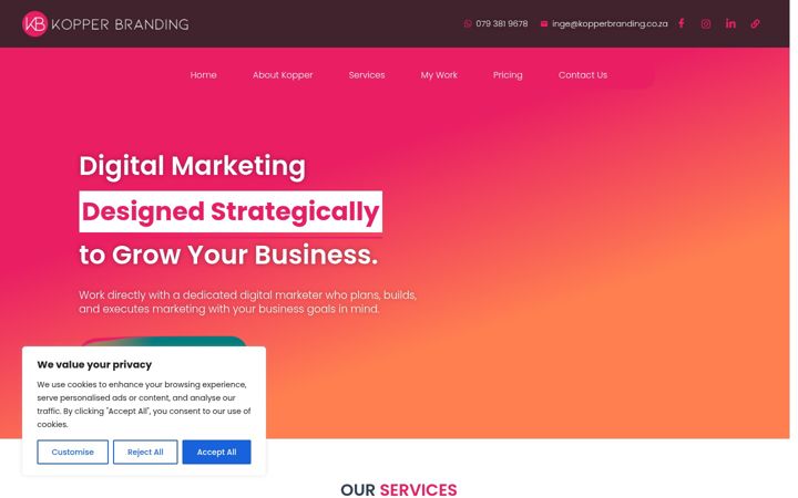 Screenshot of kopperbranding.co.za