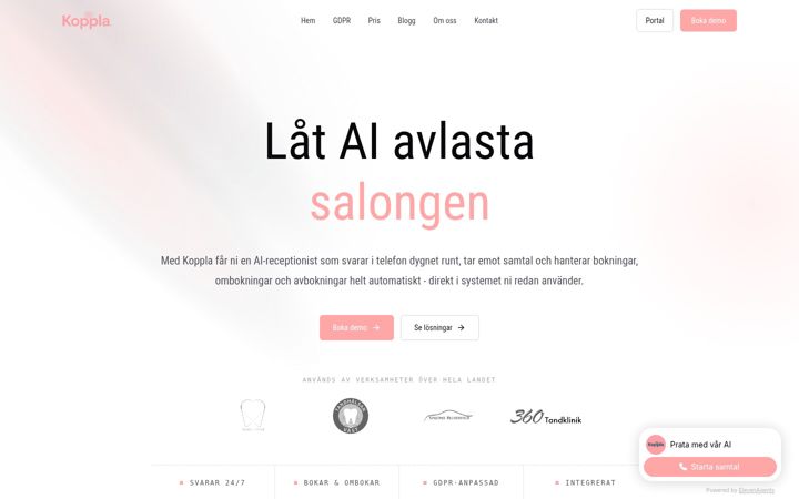 Screenshot of koppla.ai