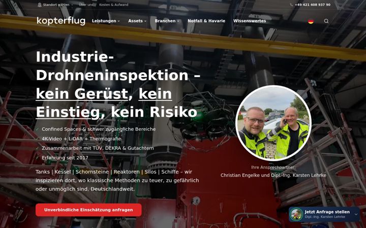 Screenshot of kopterflug.de
