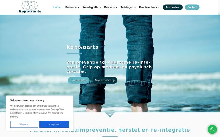 Screenshot of kopwaarts.nl