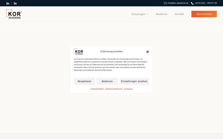 Screenshot of kor-akademie.de