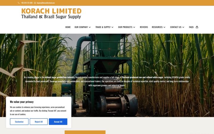 Screenshot of korachlimited.com