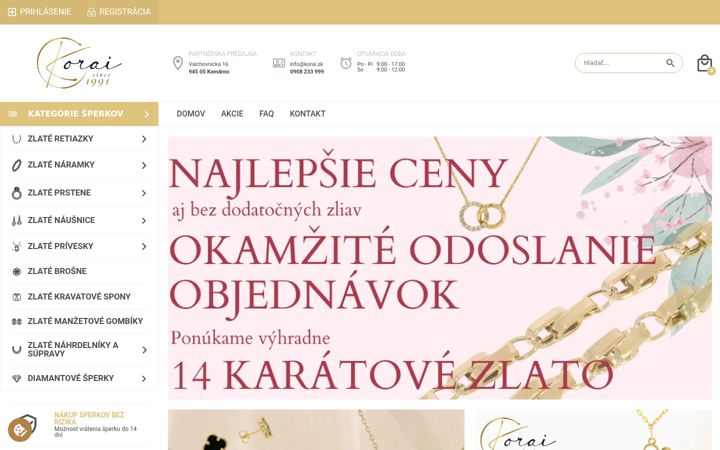 Screenshot of korai.sk