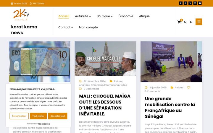 Screenshot of koratkamanews.com