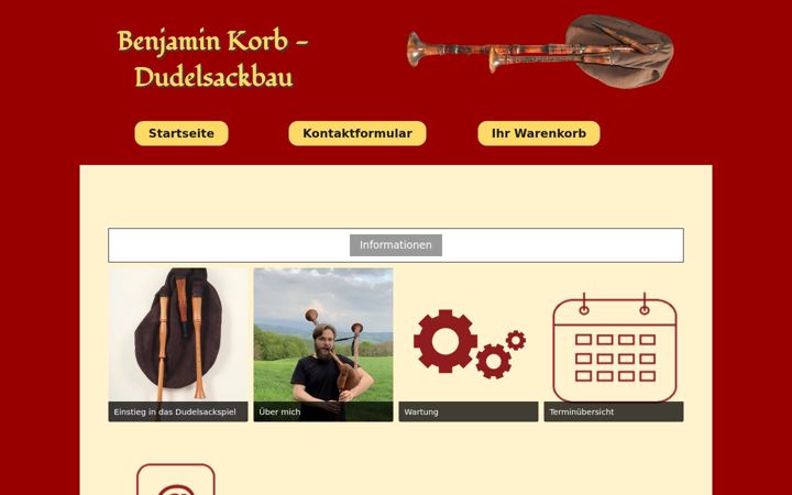 Screenshot of korb-dudelsackbau.de