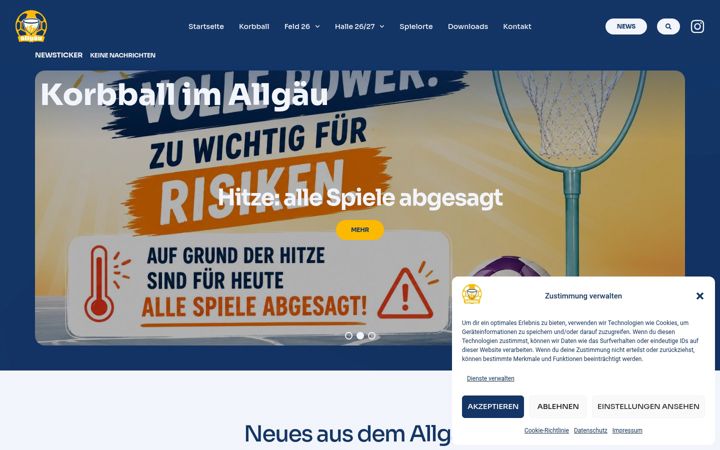 Screenshot of korbball.net