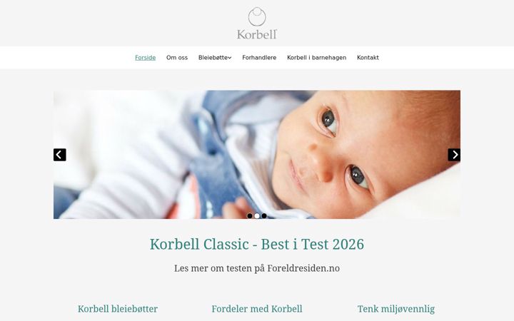 Screenshot of korbell.no