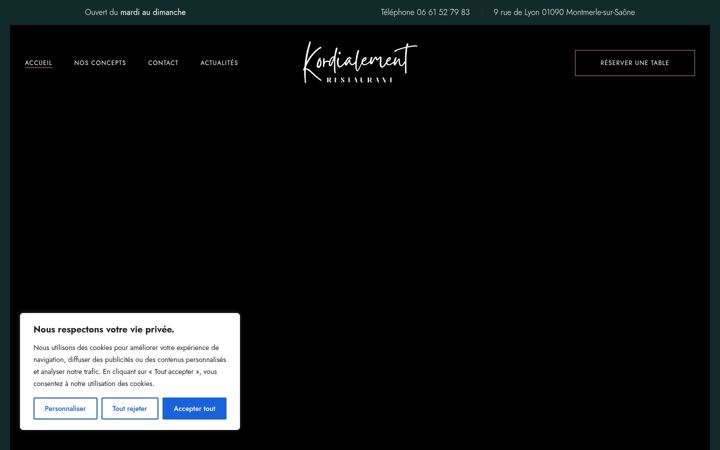 Screenshot of kordialement-restaurant.fr