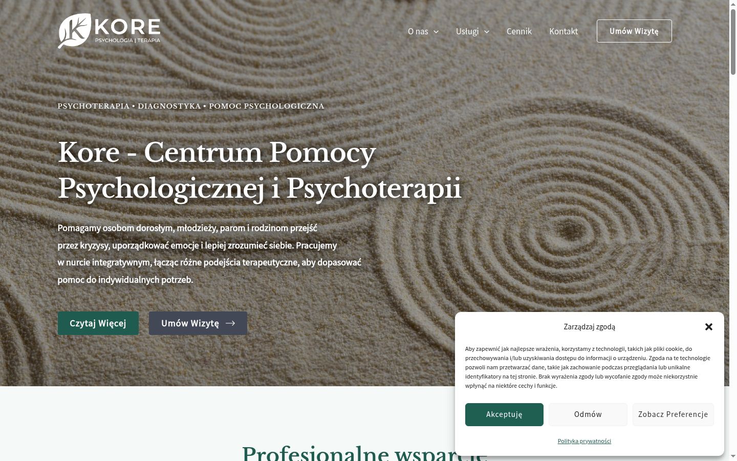 Screenshot del banner di consenso mostrato prima di qualsiasi interazione
