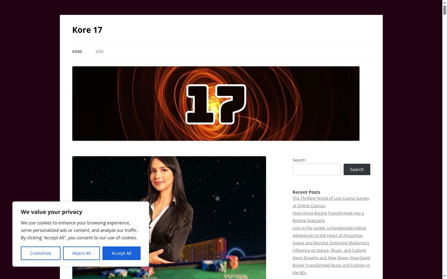 Screenshot del banner di consenso mostrato prima di qualsiasi interazione