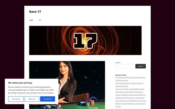 Screenshot of kore17.com