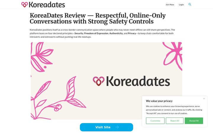 Screenshot of korea-dates.com