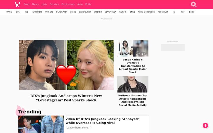 Snímek obrazovky koreaboo.com