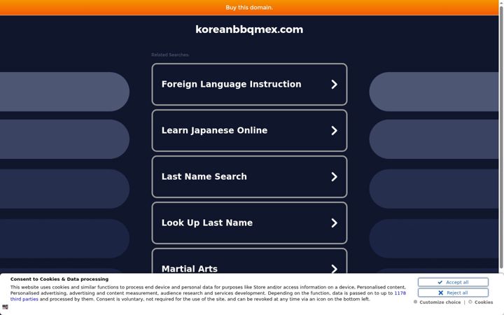 Screenshot stránky koreanbbqmex.com
