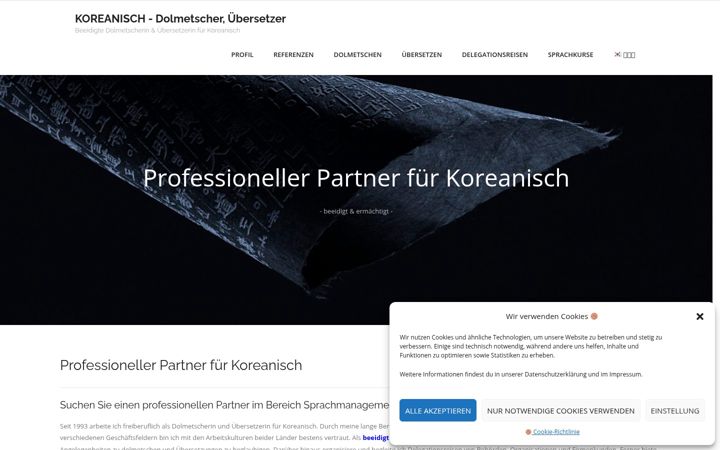 Screenshot of koreanisch.de