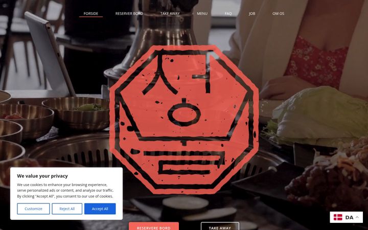 Screenshot of koreanskbbq.dk