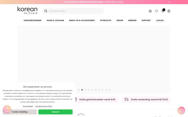 Captura de ecrã de koreanskincare.nl