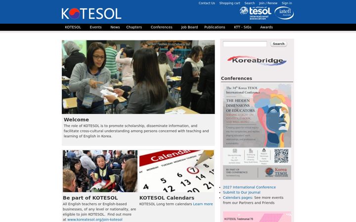 Screenshot von koreatesol.org