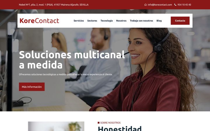 Screenshot of korecontact.com