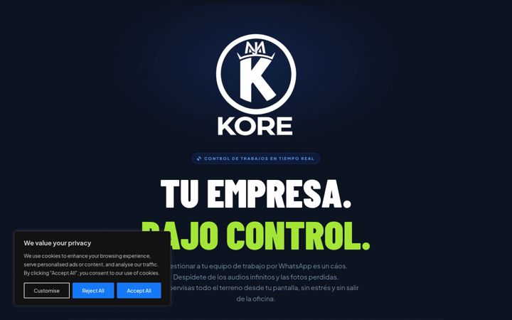 Screenshot of korecontrol.es