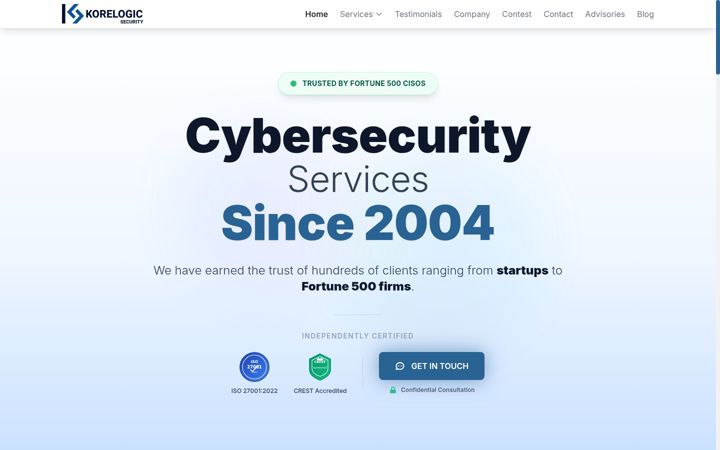 Captura de ecrã de korelogic.com