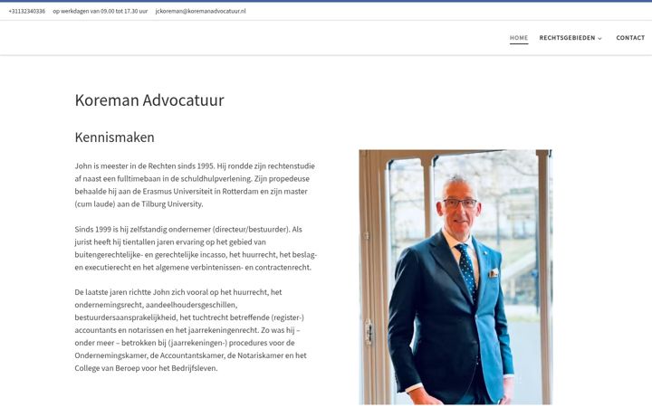 Screenshot of koremanadvocatuur.nl