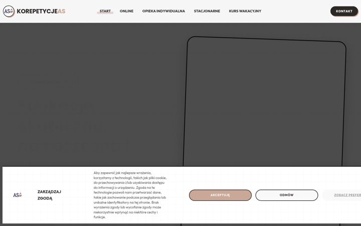 Screenshot of korepetycjeas.pl
