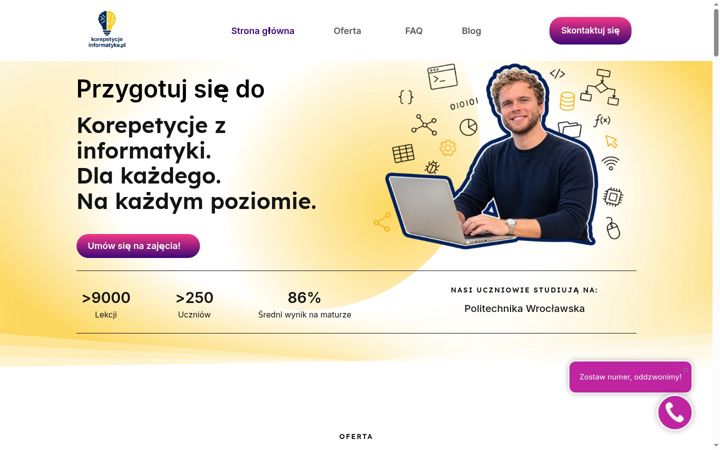 Screenshot of korepetycjeinformatyka.pl