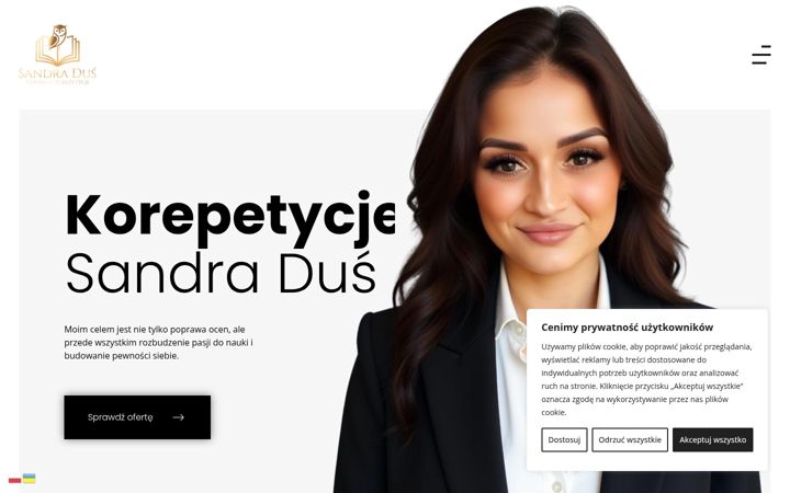 Screenshot of korepetycjesandradus.pl