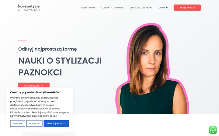 Screenshot of korepetycjezpaznokci.pl