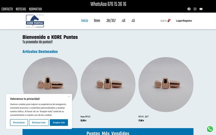 Screenshot stránky korepuntas.com