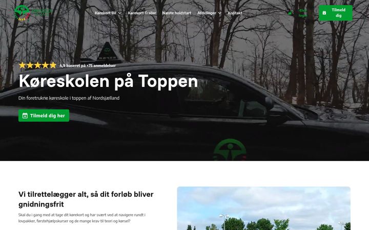 Screenshot of koreskolenpaatoppen.dk