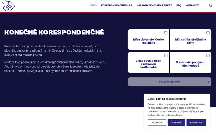 Screenshot of korespondencnivolba.info