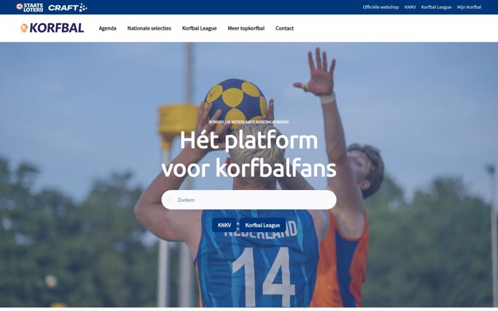 Screenshot of korfbal.nl