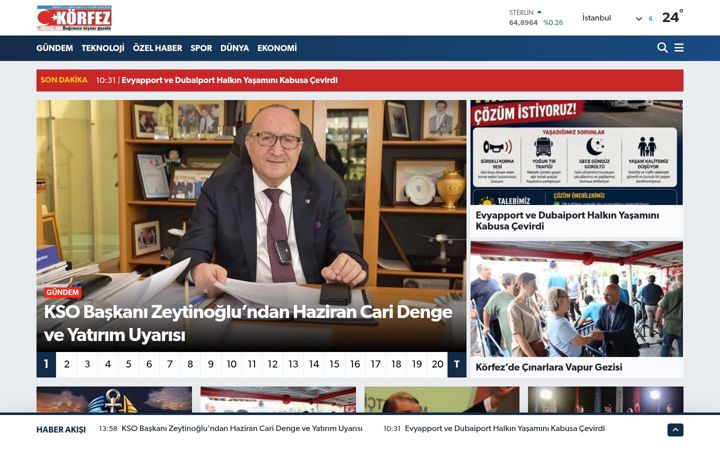 Screenshot of korfezgazetesi.com.tr