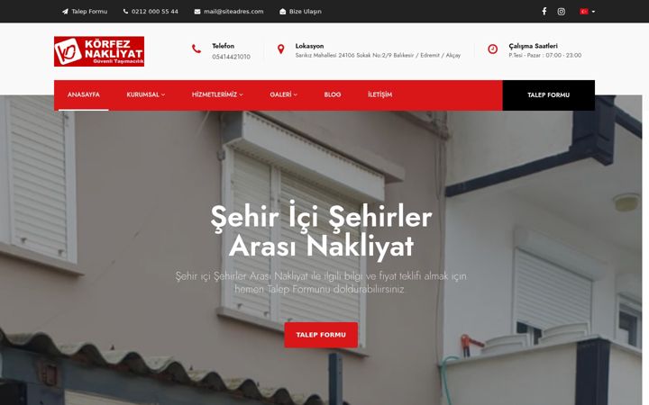 Screenshot of korfeznakliyat.com.tr