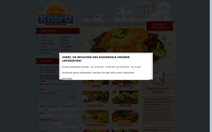 Screenshot of korfugrill.de