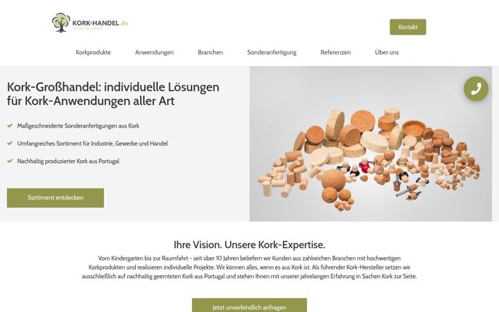 Screenshot of korkhandel.de