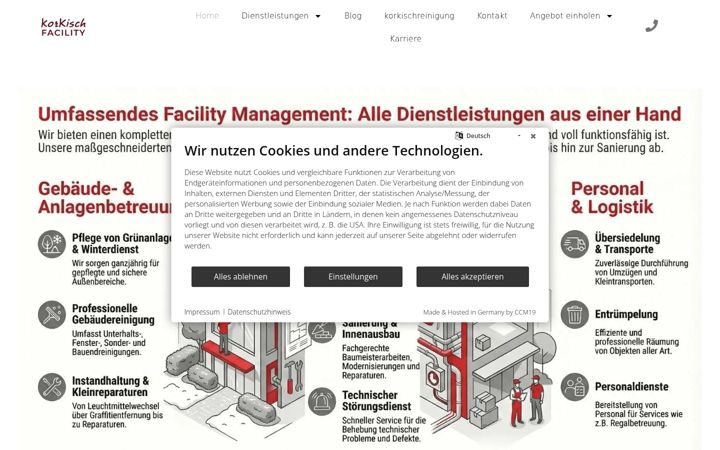 Screenshot of korkischfacility.at