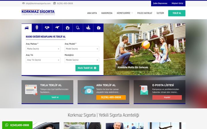 Screenshot of korkmazsigorta.com