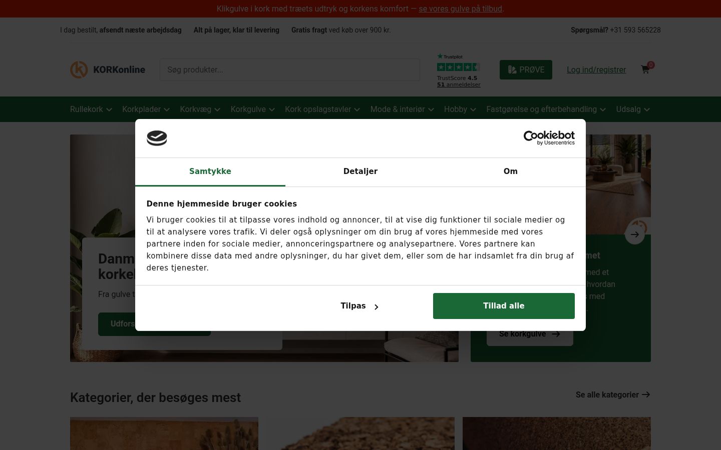 Snímek obrazovky baneru souhlasu zobrazeného před jakoukoli interakcí