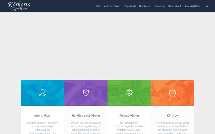 Screenshot of korkortsexperten.se
