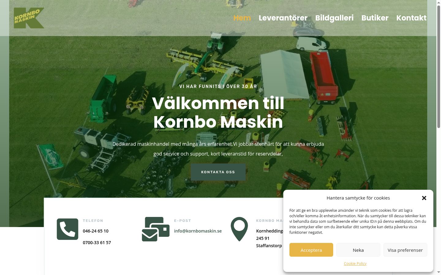 Skjermbilde av samtykkebanneret slik det vises før noen interaksjon