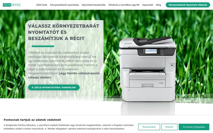 Screenshot of kornyezetbaratnyomtato.hu