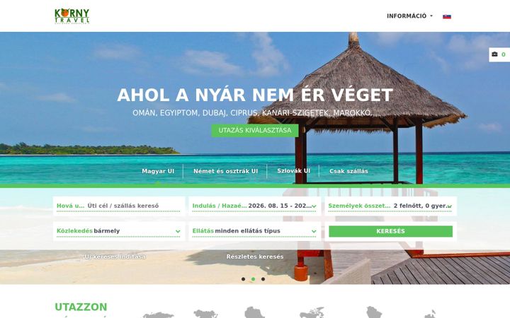Screenshot of kornytravel.hu