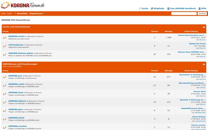 Screenshot of koronaforum.de