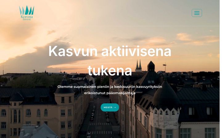 Screenshot of koronainvest.fi