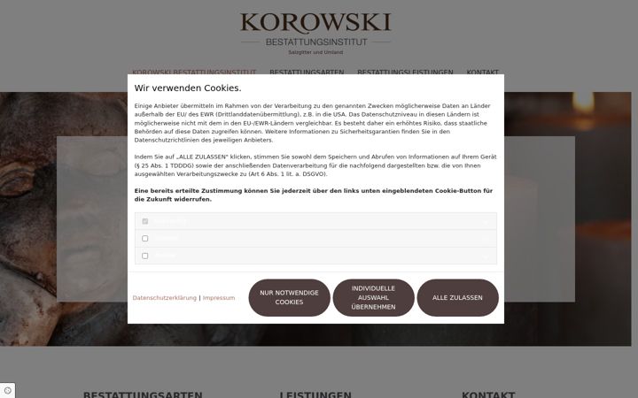 Screenshot of korowski-bestattungen.de