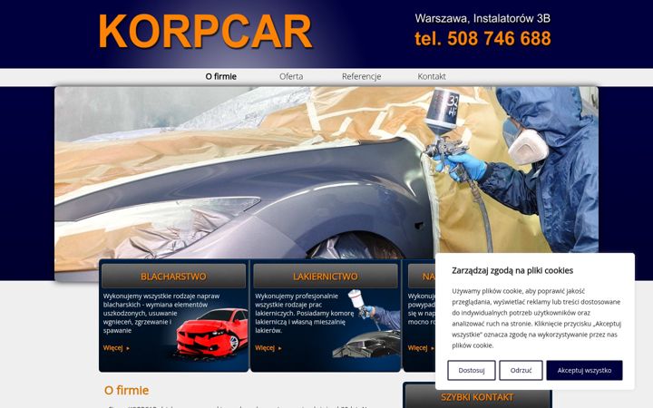 Screenshot of korpcar.pl